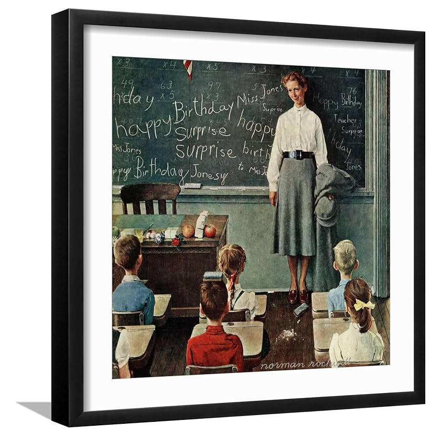 絵画 Norman Rockwell Birthday Amazon.com: ART.COM Wall Giclee Print Happy Birthday, Miss
